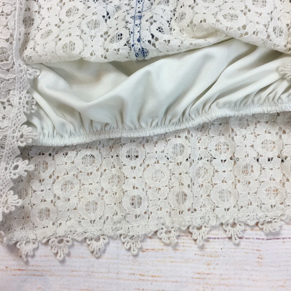 PAPER CRANE Anthropologie lace crop top S boho - Picture 4 of 6